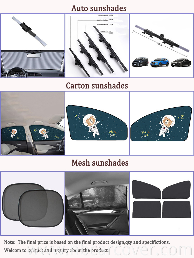 Outdoor parking car interior accessories sun heat proof customized front window sunshade for car
